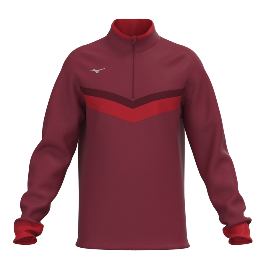 Mizuno Mizuno V Stripe 1/4Zip Burgundy